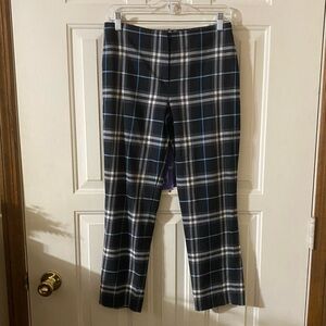 Burberry Wool Black Nova Check Plaid Trouser Ankle Pants Size 29 US 8 Women’s